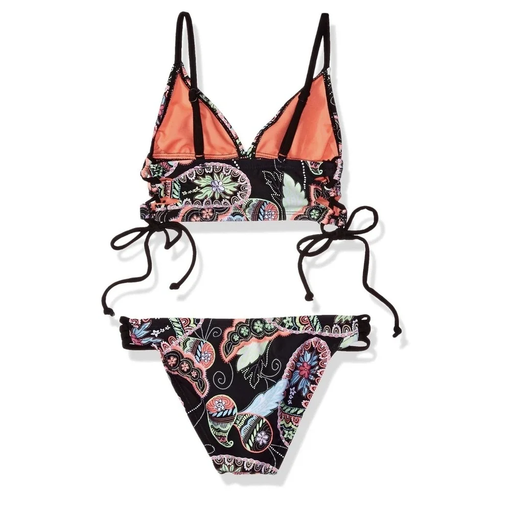 Hobie Girls Part Your Swirl Midkini Hipster 2-Piece Swimsuit Bikini Size 12